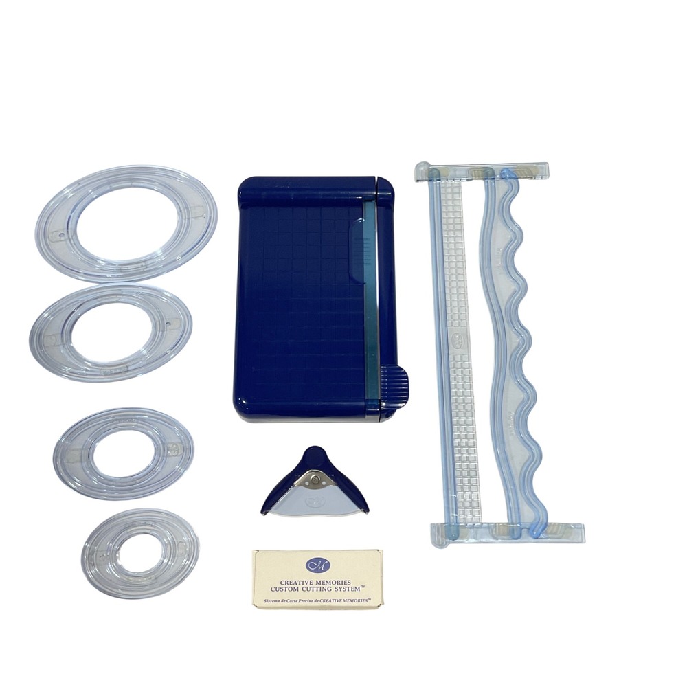 Creative memories blue trimmer ovals cutting system blades corner rounder tools